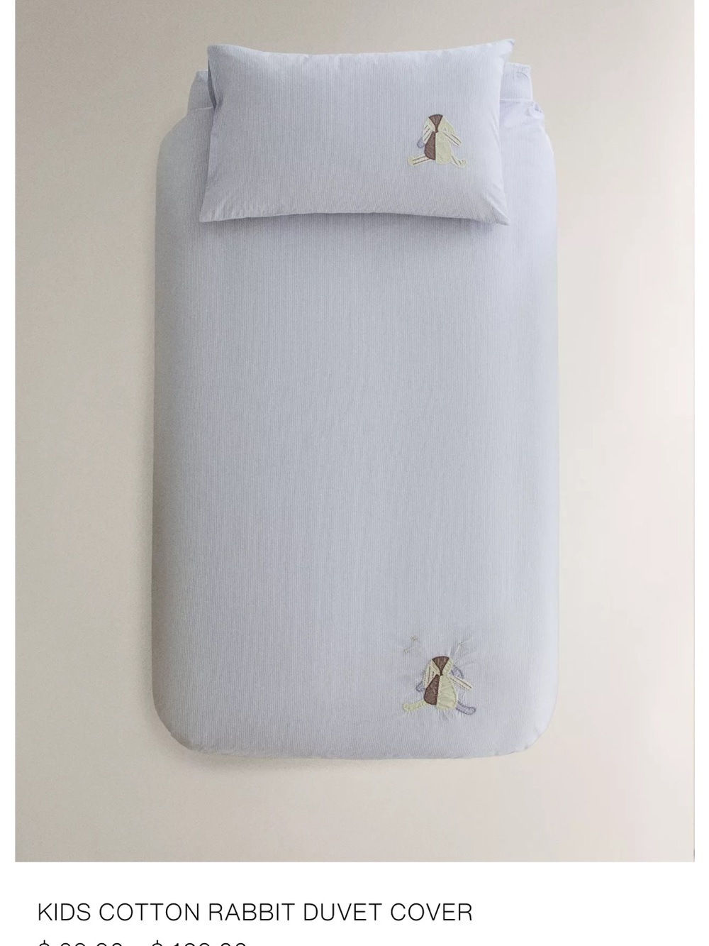 ZARA KIDS COTTON RABBIT DUVET COVER - ***NEW***